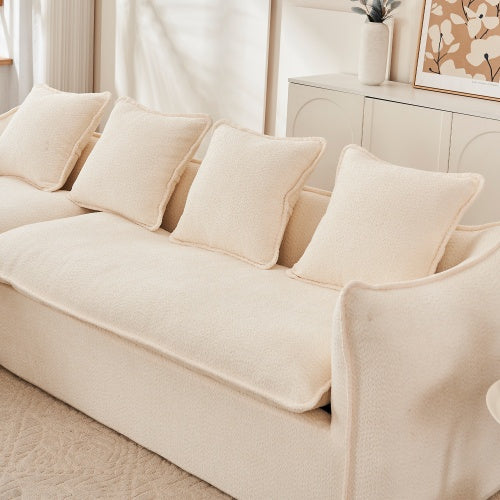 3-Seater Deep Seat Oversized Comfy L-Shape Sofa Couch with Chaise, Sleeper Sectional Sofa for Living Room, Apartment, Office, Left-Hand Facing