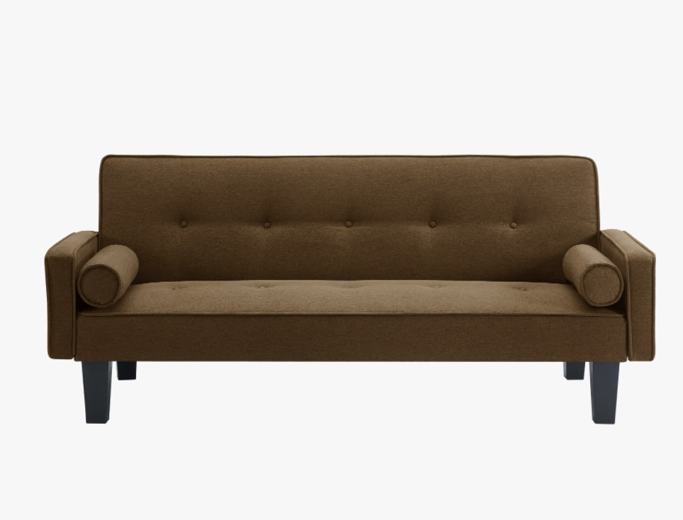 Fabric Sofa Medieval Loveseat with Pillows, Living Room Button Tufted Sofa, Pull Point Design