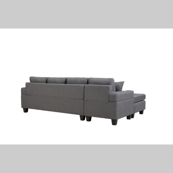 Modern L-Shaped Fabric Sectional Sofa, Grey Couch for Living Room