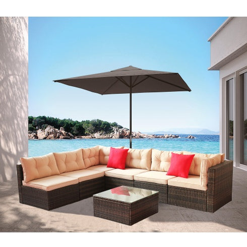 Patio Furniture Set PE Rattan Sectional Corner Sofa Set for Garden